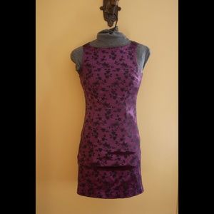 Satin dress with embroidered butterflies & flowers